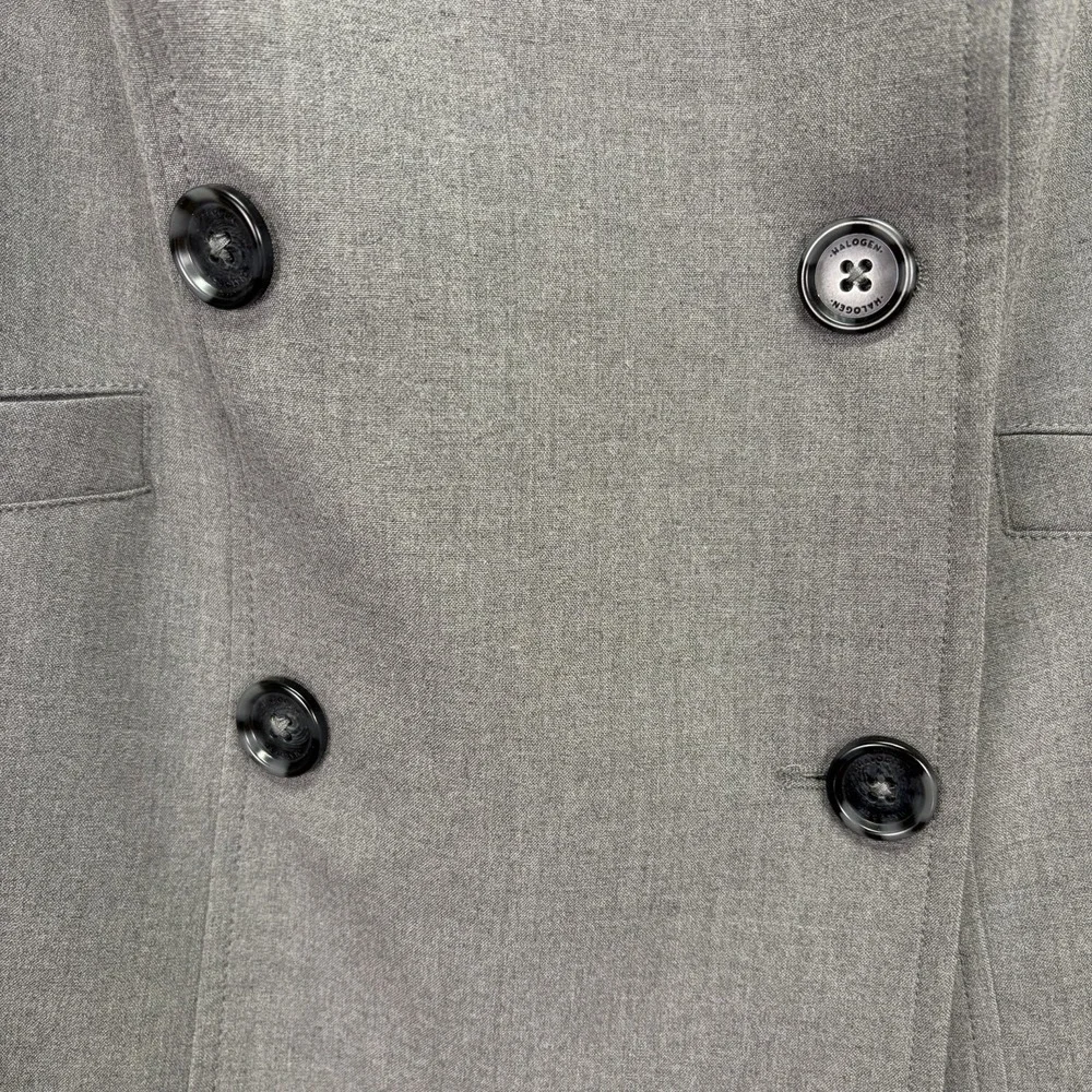 Halogen Double Breasted Woman's Trench Vest Size 1X Gray Classy Classic‎ Staple